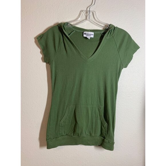 Miss Majesty Tops - Miss Majesty Maternity Short Sleeve Hoodie TShirt Small Green Y2K Retro Casual A